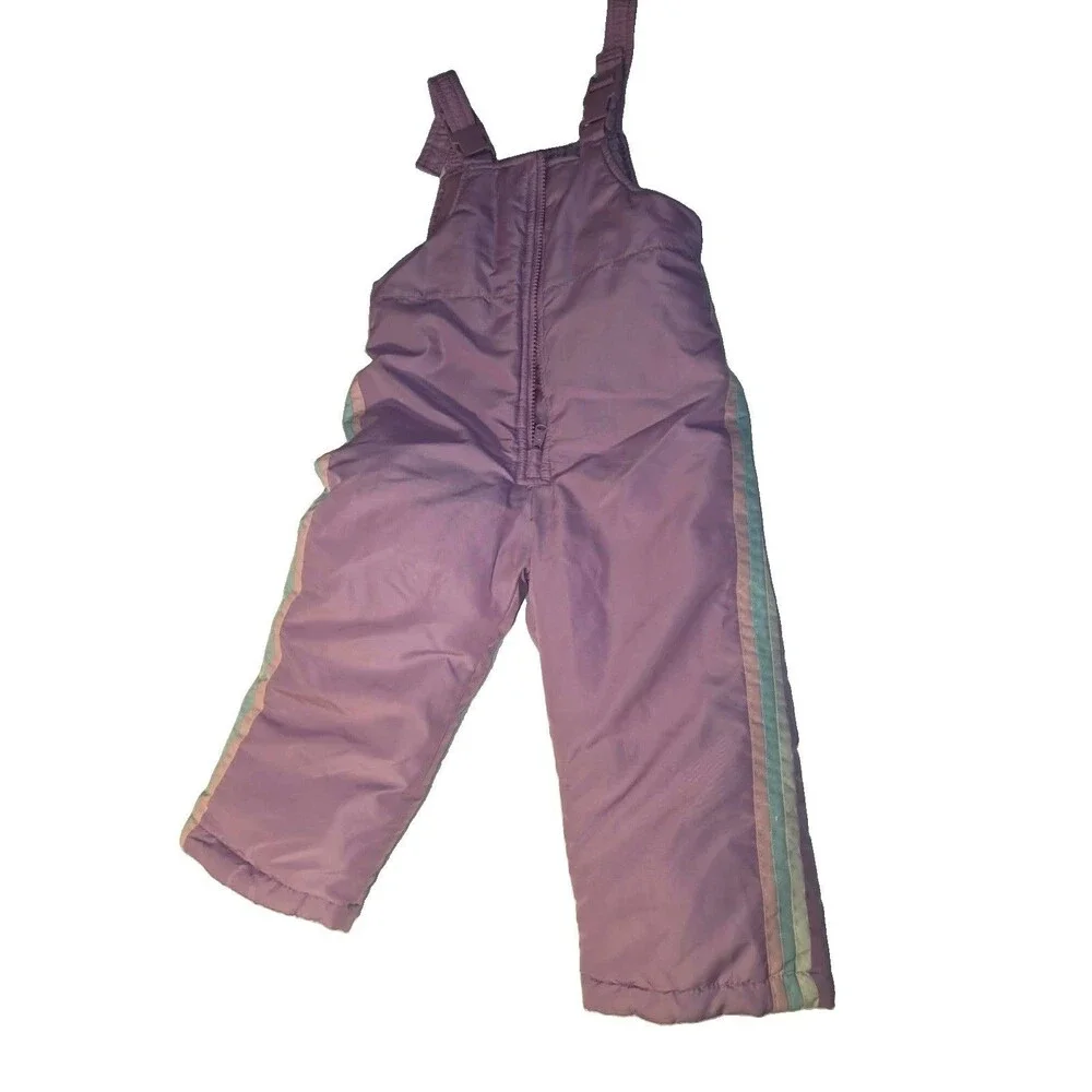 Oshkosh B’Gosh Girls Size 3T Purple Snow Bib Suit Pants Overalls